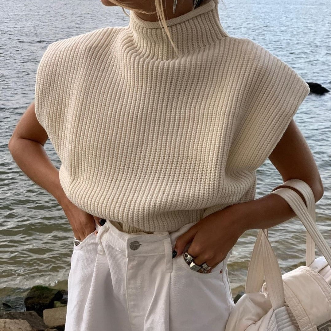 Leslie | Turtleneck Pullover met Korte Mouwen