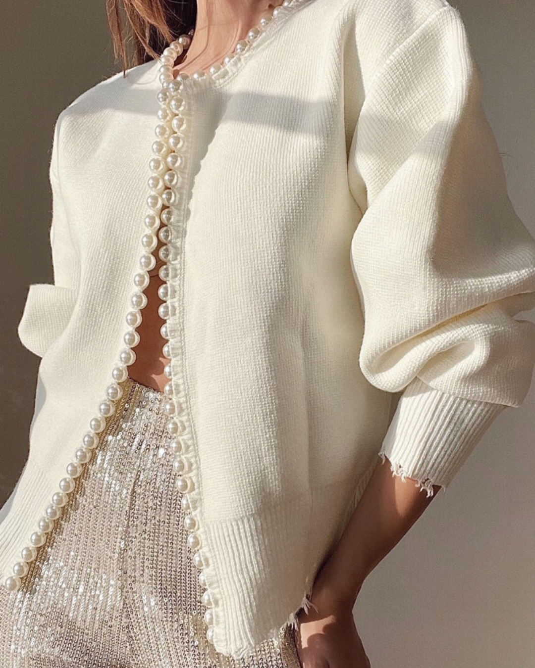 Rosie | Elegant Dames Vest met Parel Details