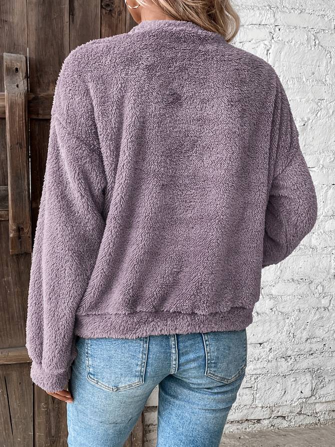 PEGGY | Teddy Fleece Sweater Met Relaxed Fit