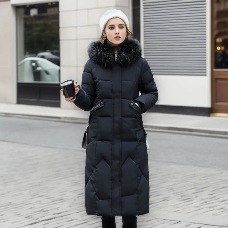 Beate - Gewatteerde Lange Puffer Jas voor Dames