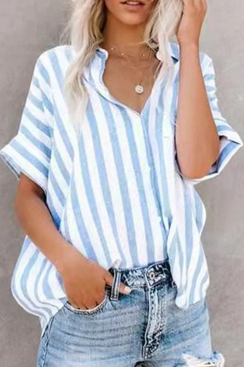 Helen – Casual Gestreepte Patchwork Top voor dames