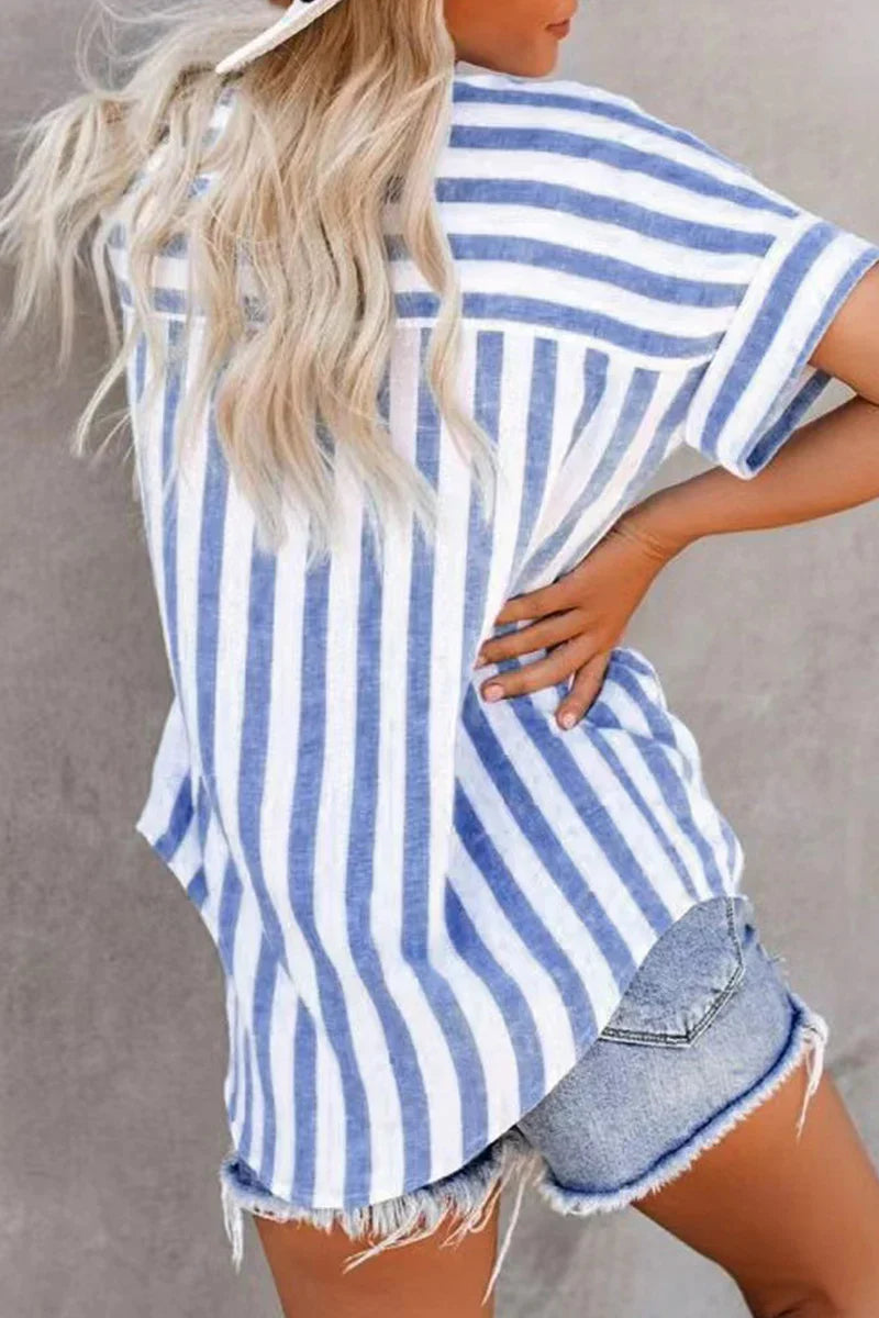 Helen – Casual Gestreepte Patchwork Top voor dames
