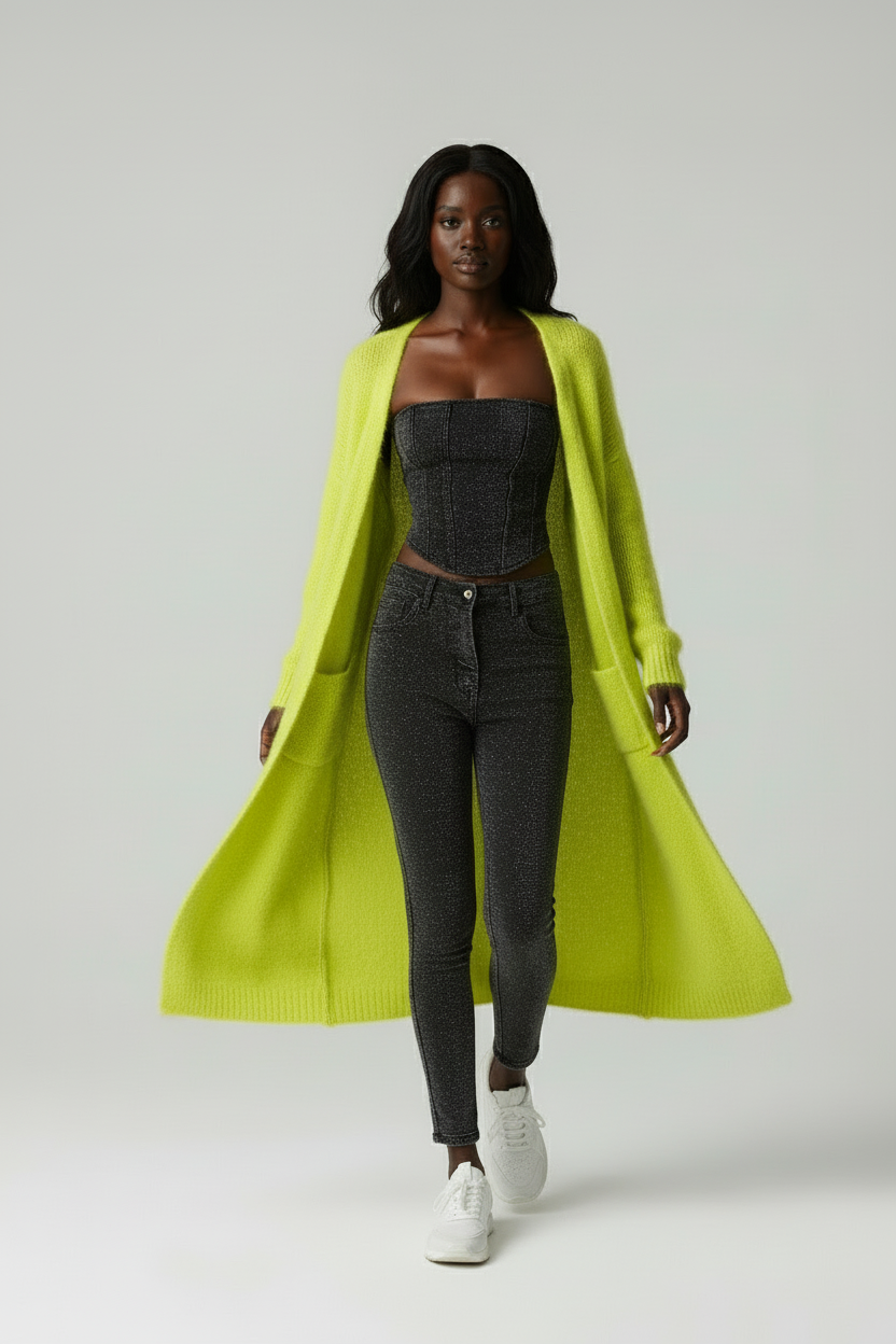 Callie | Luxe Mohairmix Vest – Oversized Pasvorm – Lange Snit | Julie Mae