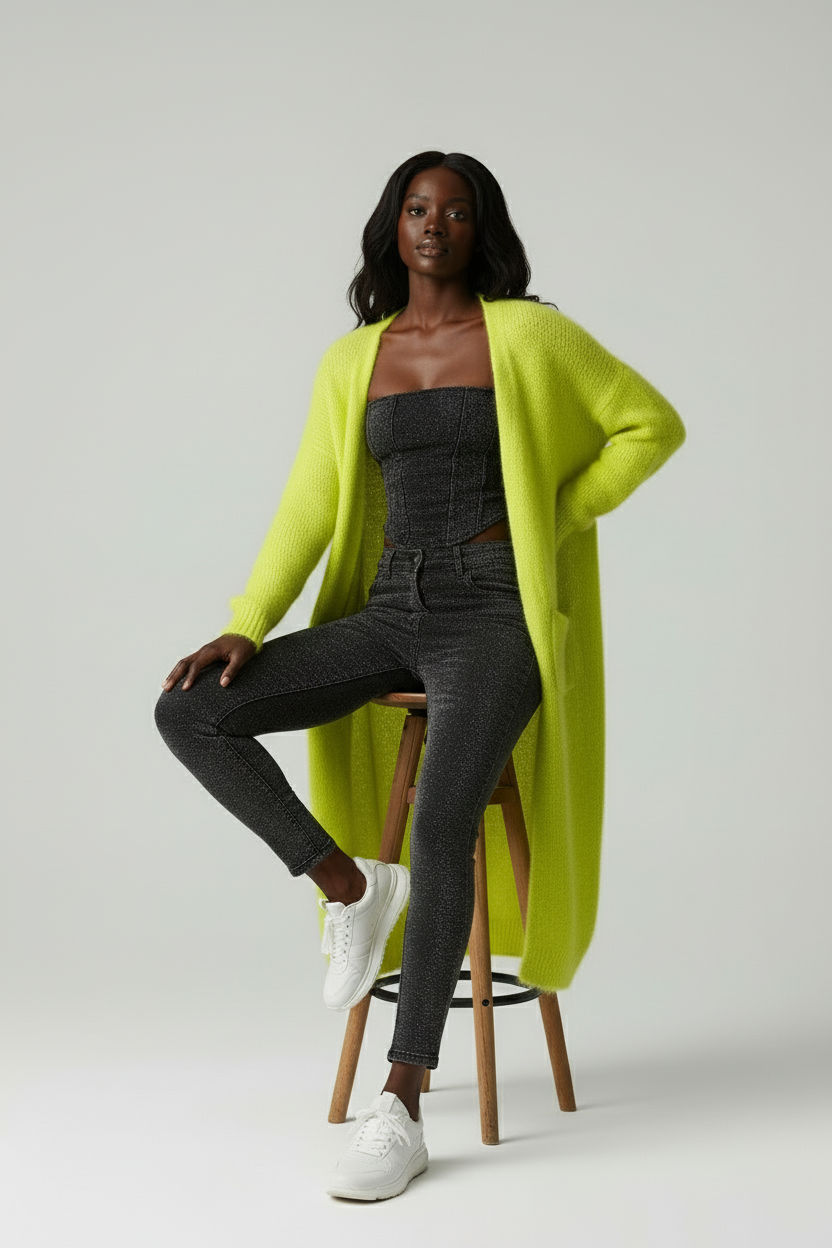 Callie | Luxe Mohairmix Vest – Oversized Pasvorm – Lange Snit | Julie Mae