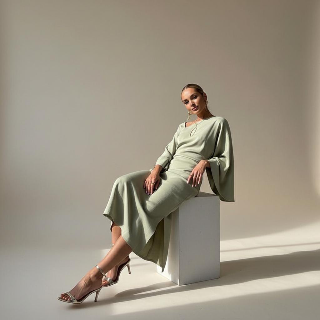 Celeste | Chic Asymmetrisch Linnen Jurk voor Dames