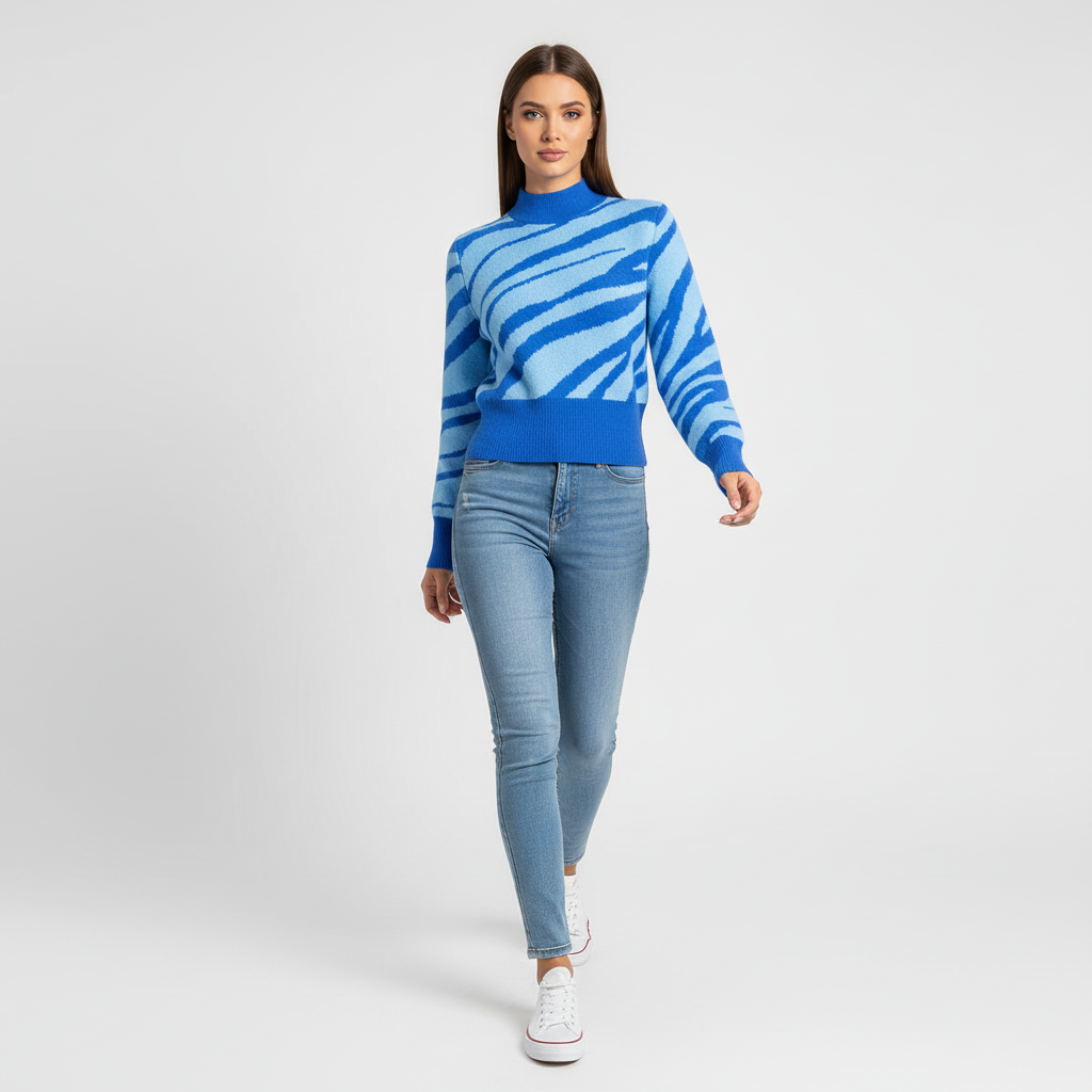 Maud | Gebreide Trui met Zebraprint – Zacht Breiwerk