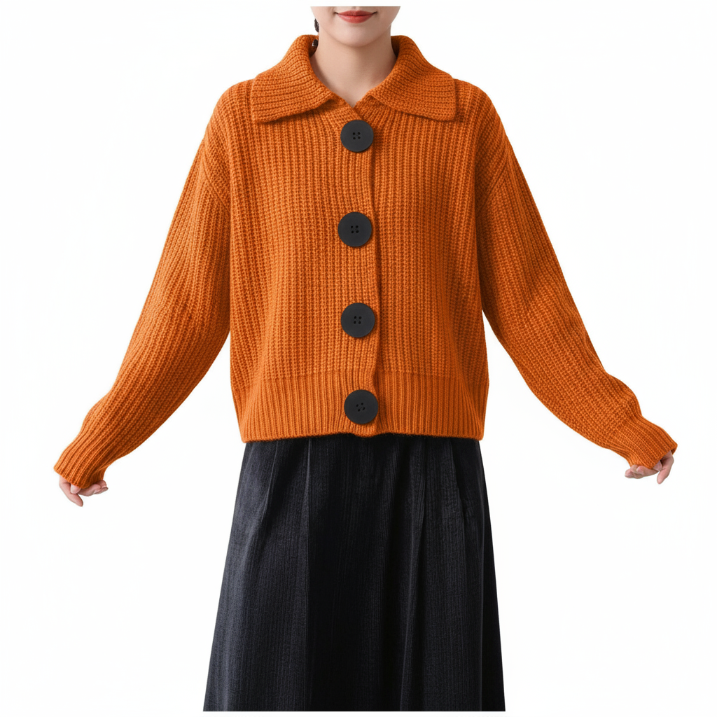 Amelia | Gebreide Cardigan met Statement Knopen