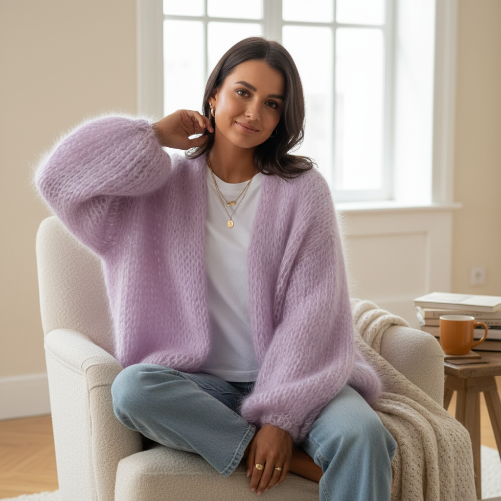 Julinn | Luxueus Mohair Vest – Paars – Zacht & Warm