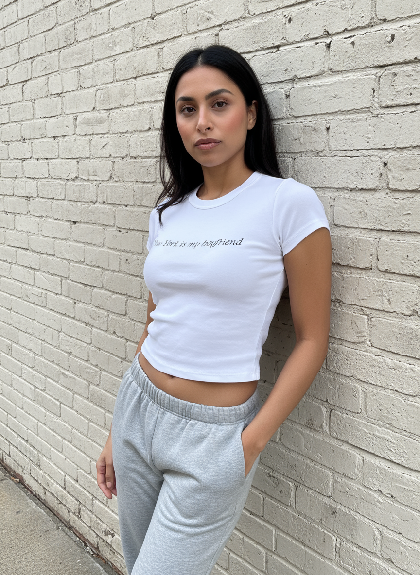 Bronx | New York is my Boyfriend Baby Tee van Katoenmix