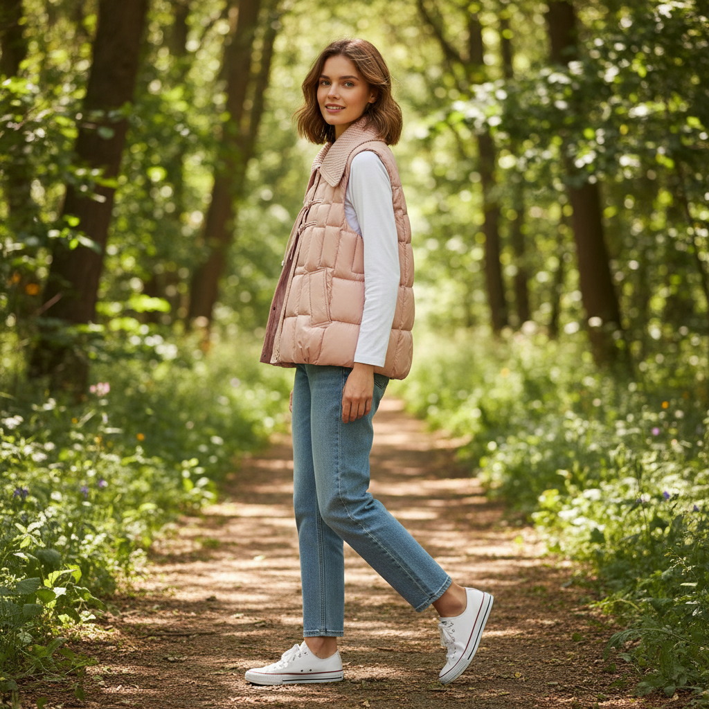 Sylke | Gevoerde Dames Bodywarmer met Gebreide Kraag