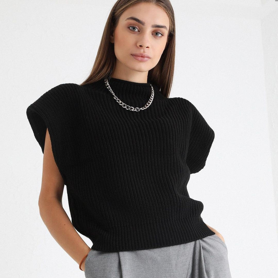 Leslie | Turtleneck Pullover met Korte Mouwen