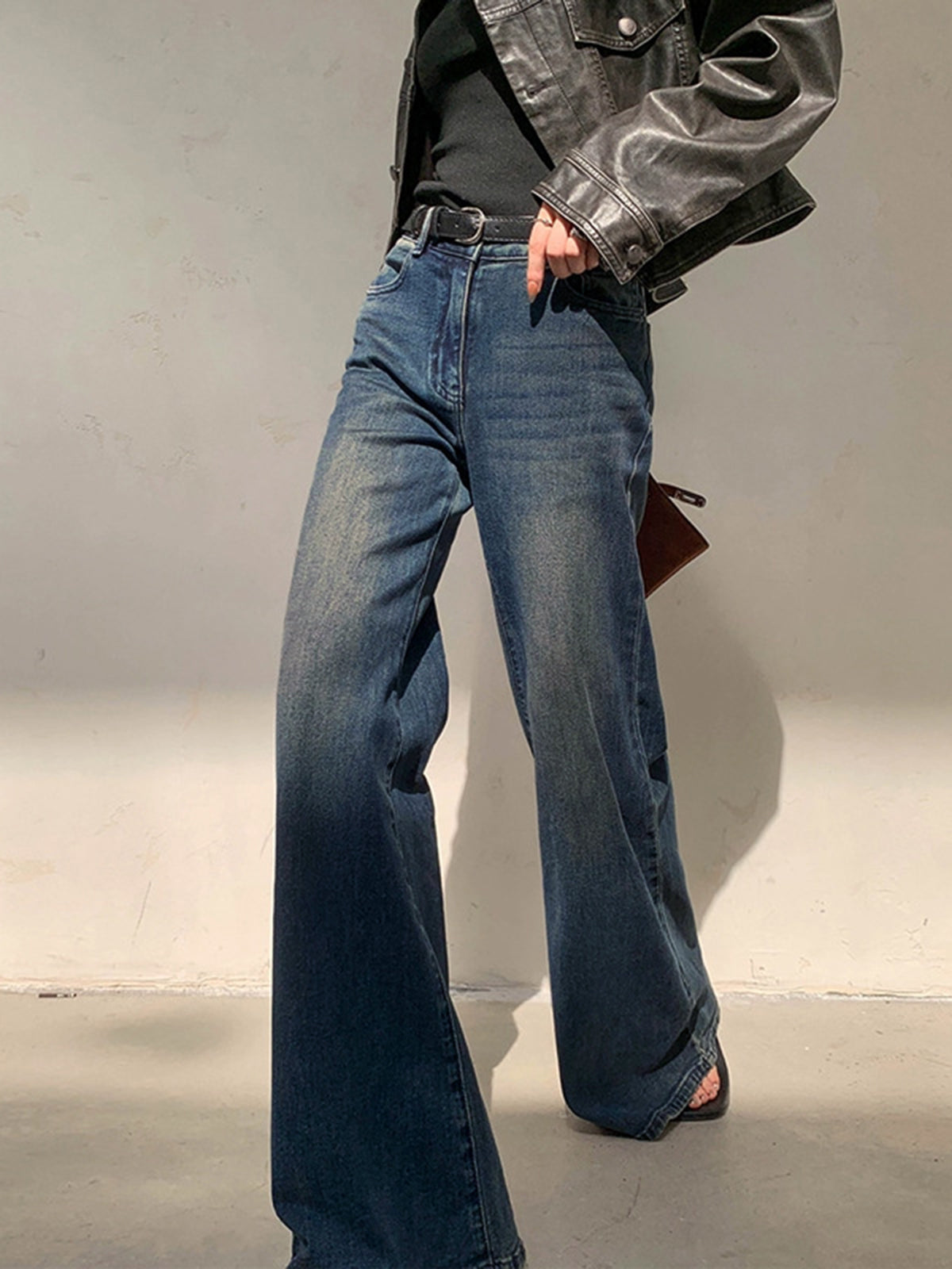 Nia | Dames Wijde Pijp Jeans – Hoge Taille – Vintage Denim