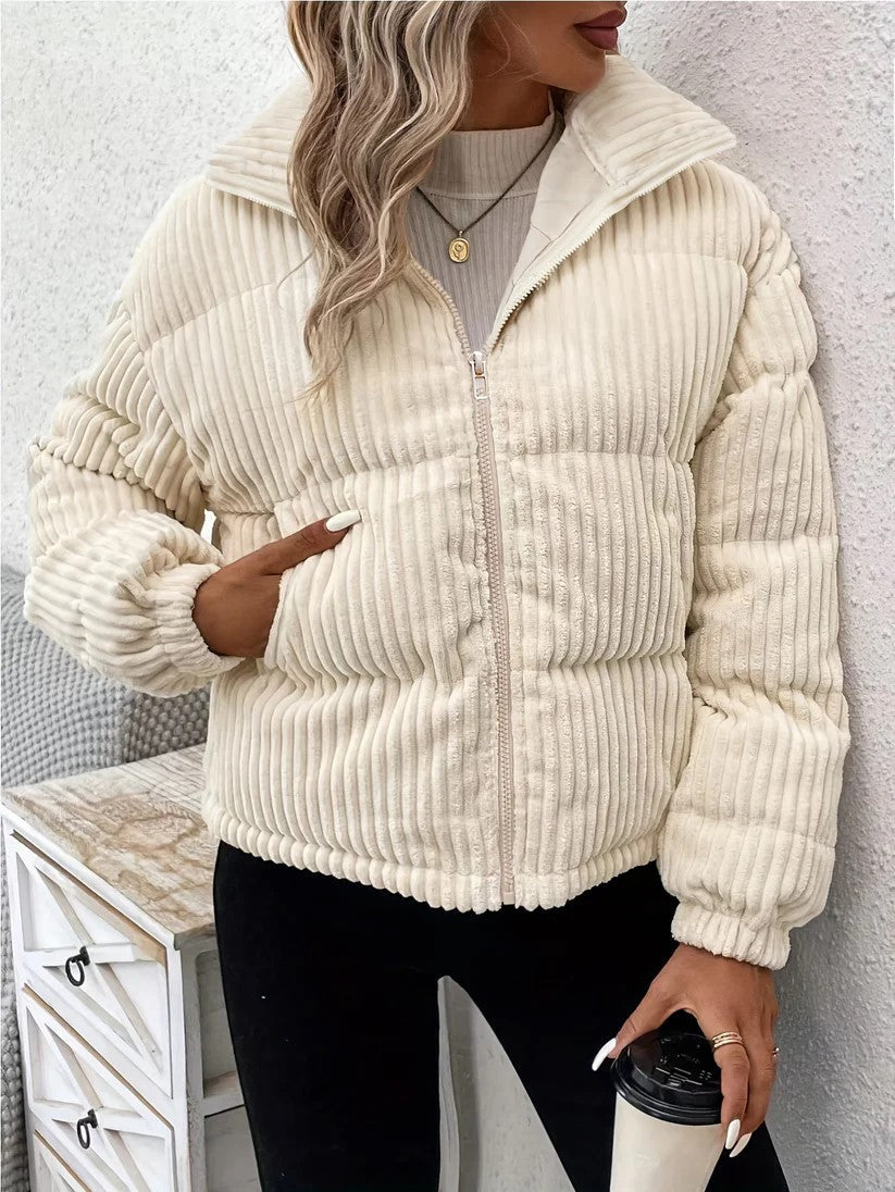 Samantha - Oversized gewatteerd pufferjack met rits aan de voorkant