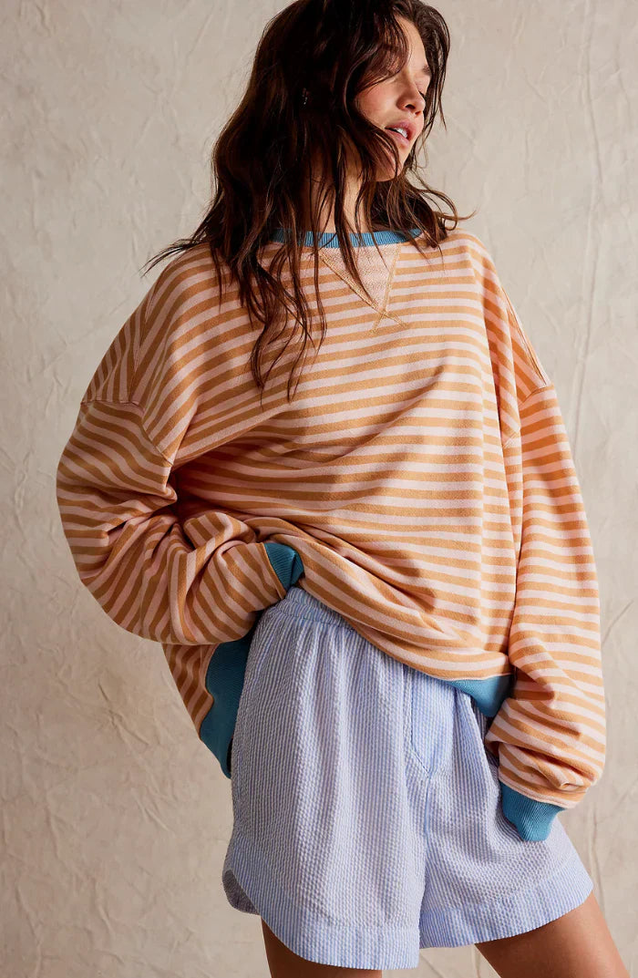 Kaia - Vrolijke Comfortabele Gestreepte Oversized Trui