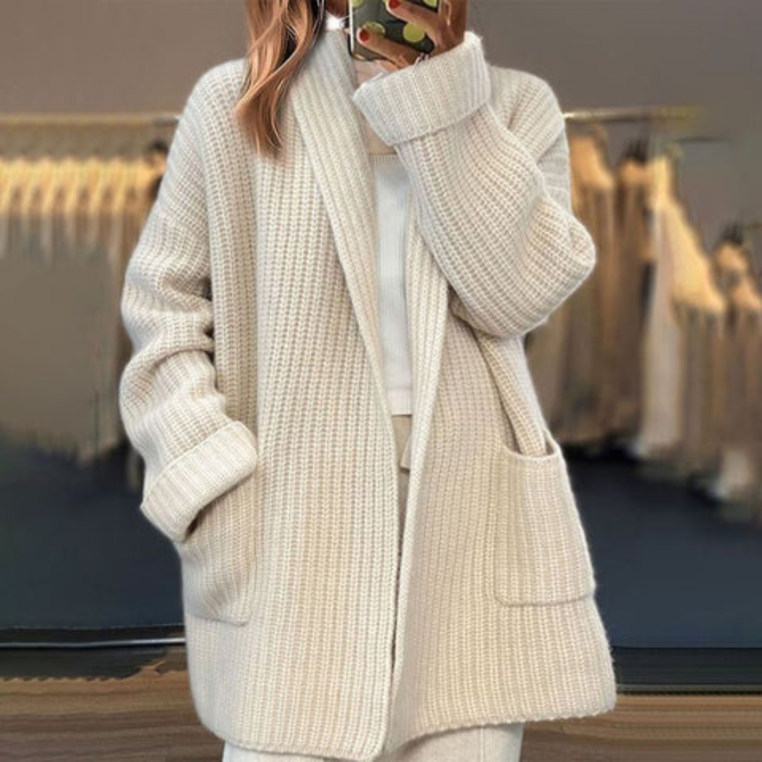 JOJO | Zacht Oversized Vest Met Sjaalkraag En Diepe Steekzakken