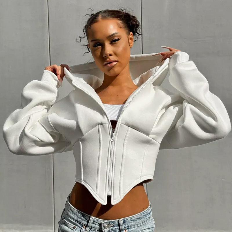 Anna-Maria | Trendy Cropped Hoodie met Corsetdetails