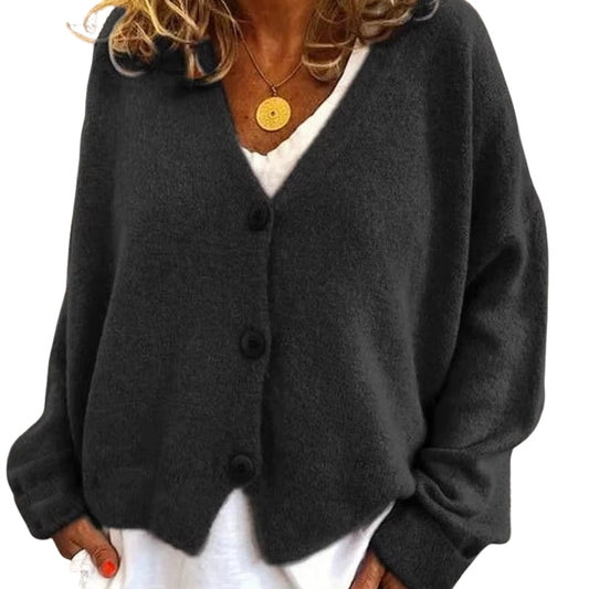 Eloise – Stijlvol Cardigan met lange mouwen en knopen Voorkant