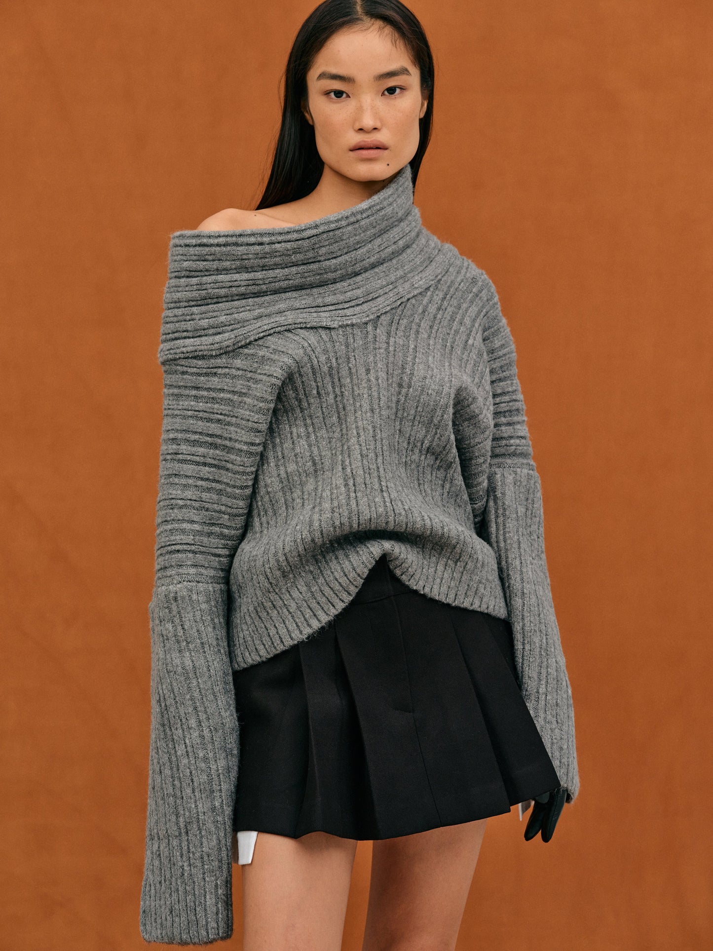 Jamila | Luxe Oversized Wolmix Trui met Col Detail