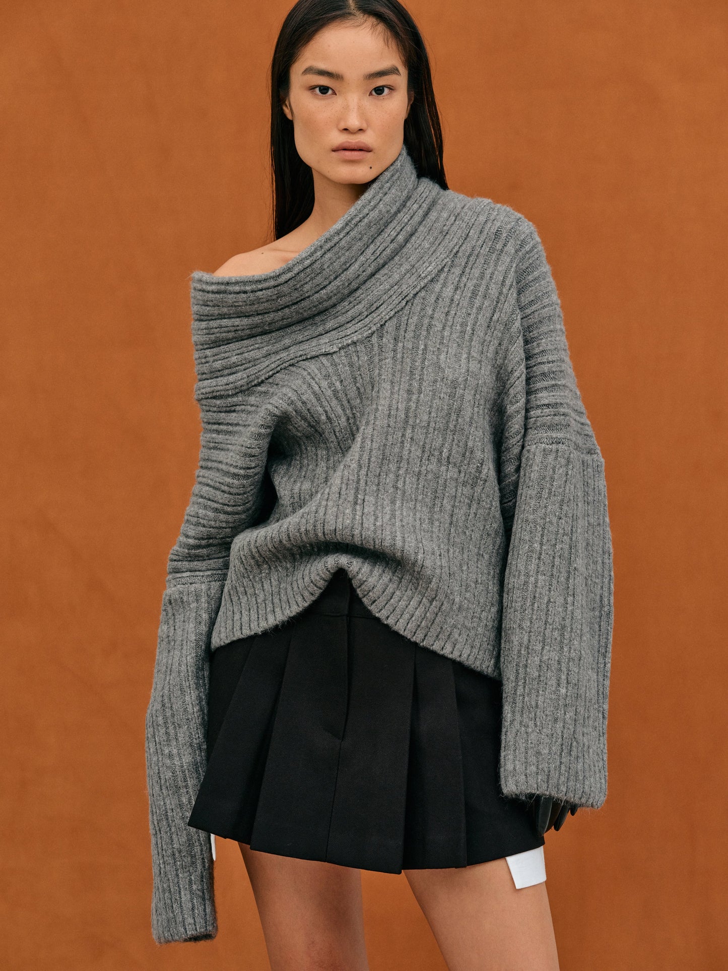 Jamila | Luxe Oversized Wolmix Trui met Col Detail