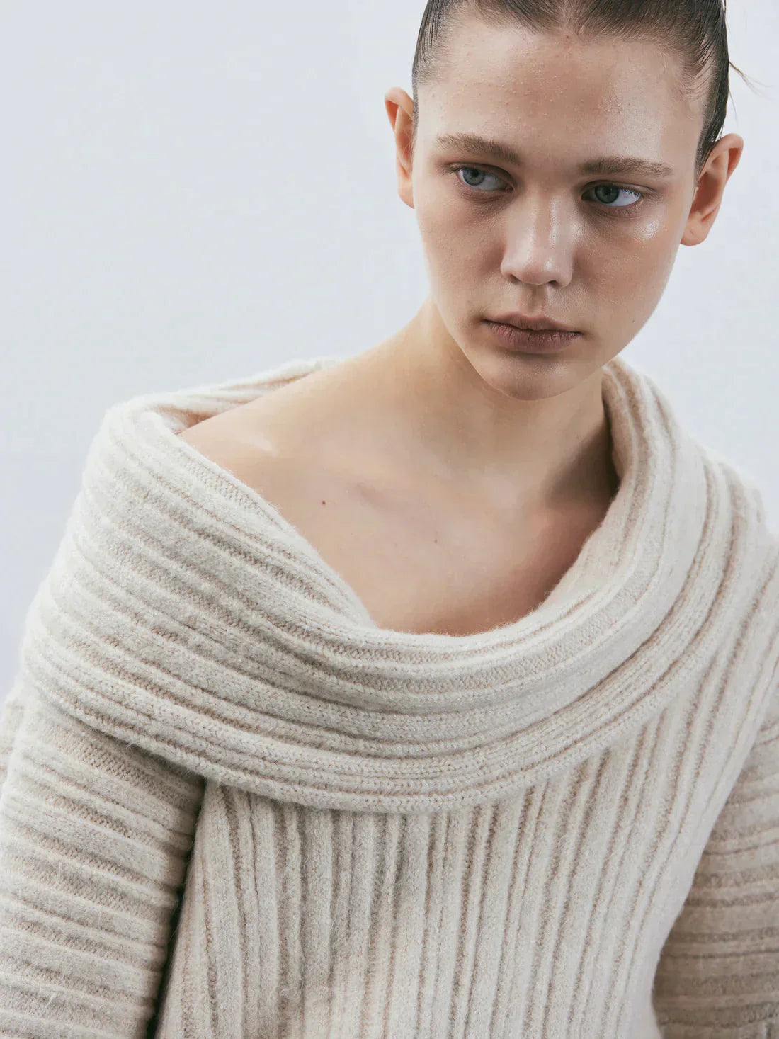 Jamila | Luxe Oversized Wolmix Trui met Col Detail