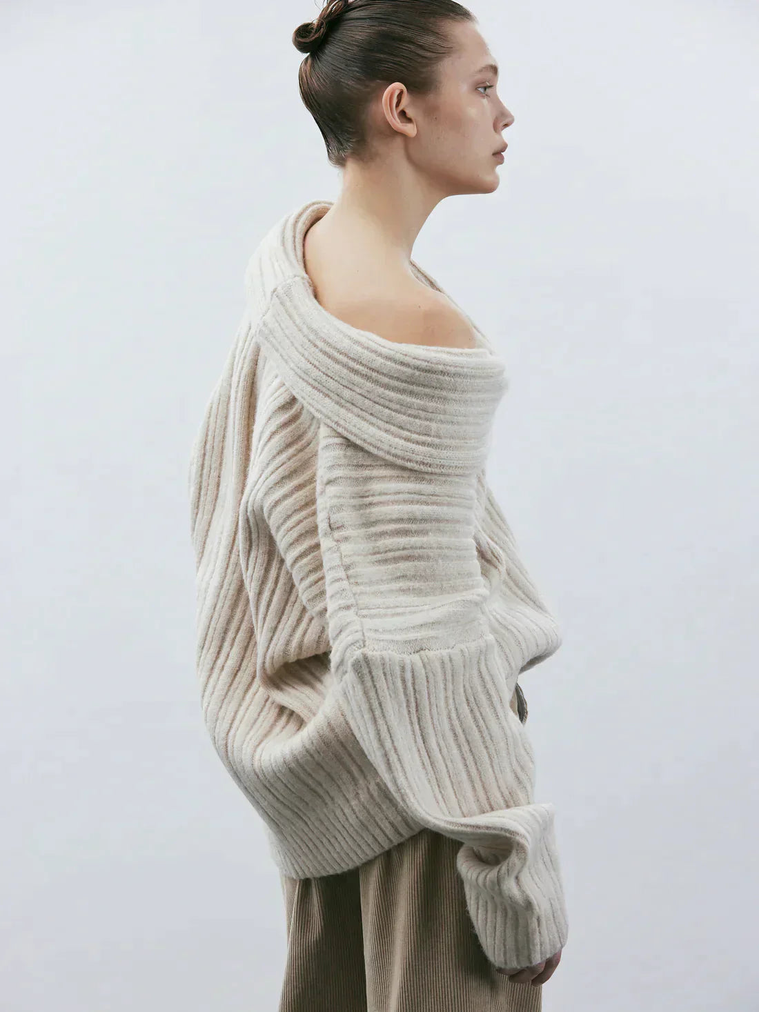 Jamila | Luxe Oversized Wolmix Trui met Col Detail