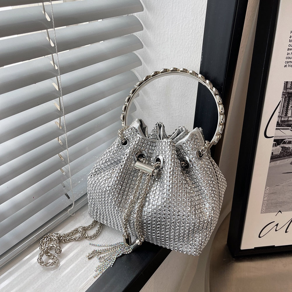 Mona | Strass Bucket Tas – Glanzend & Hoogwaardig