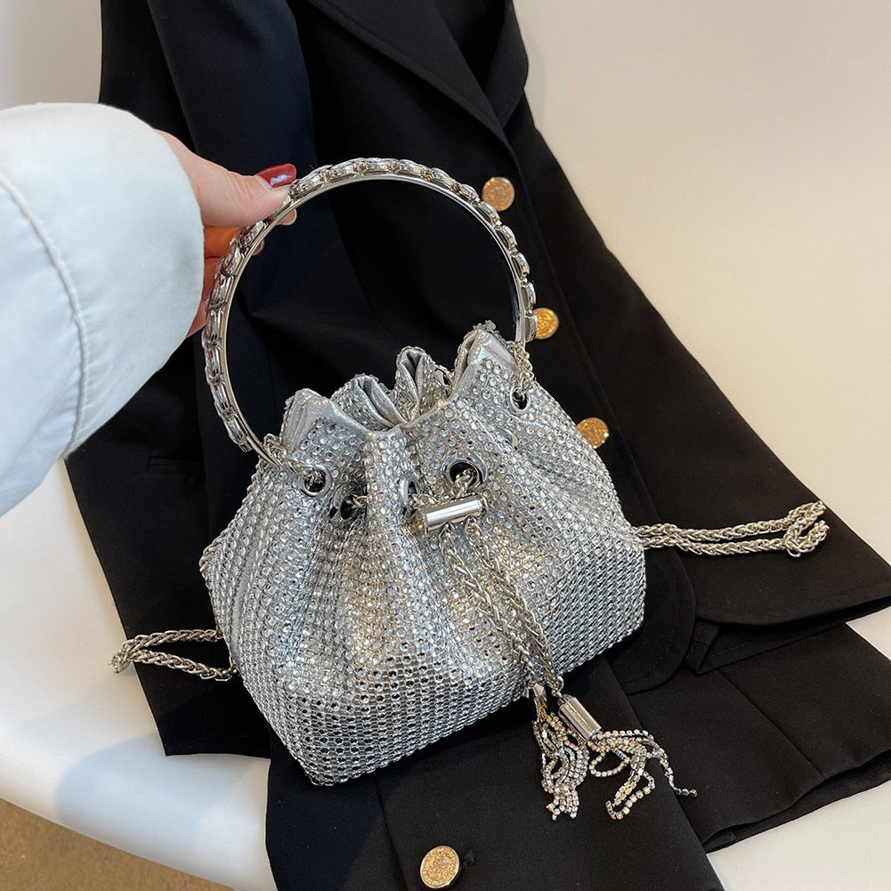 Mona | Strass Bucket Tas – Glanzend & Hoogwaardig