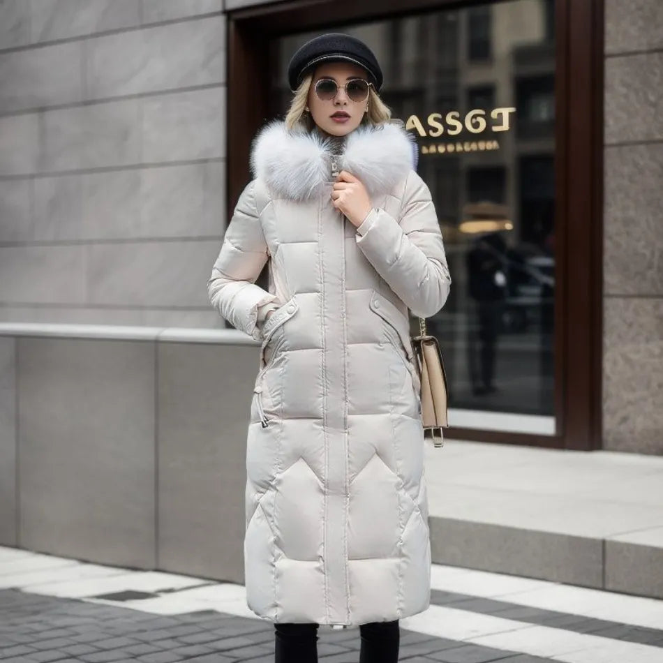 Beate - Gewatteerde Lange Puffer Jas voor Dames