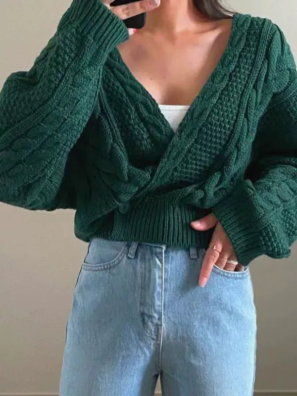 Sita | Dames Trui β Wolbreiwerk β Oversized Pasvorm β Asymmetrische V-Hals