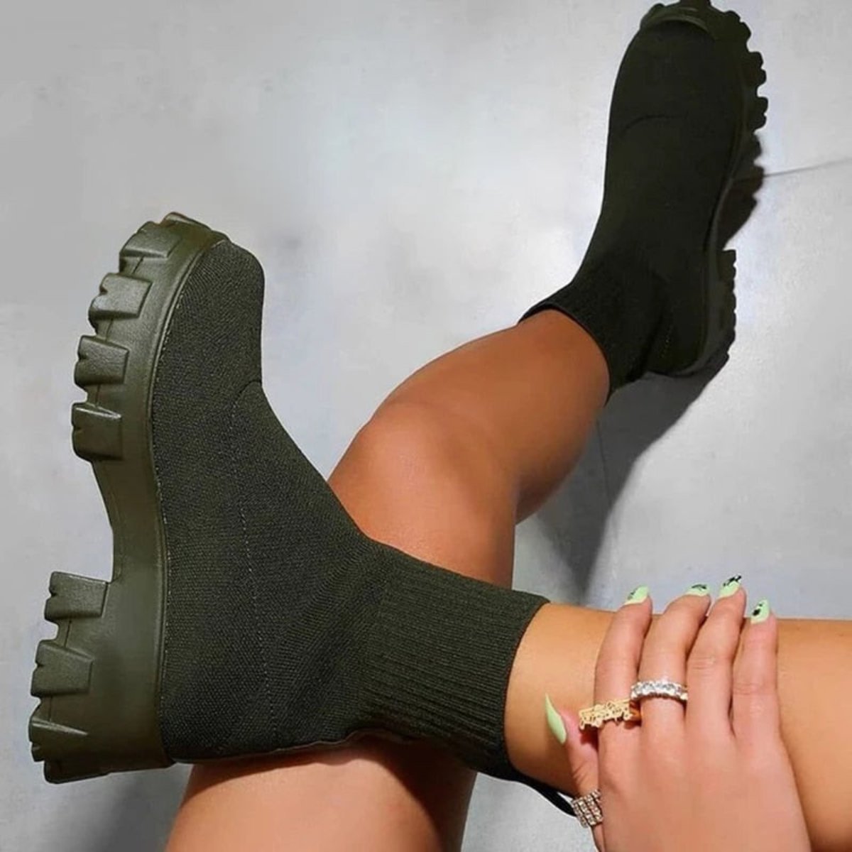 Liselotte | Stretchy Sock Laarzen met Chunky Zool