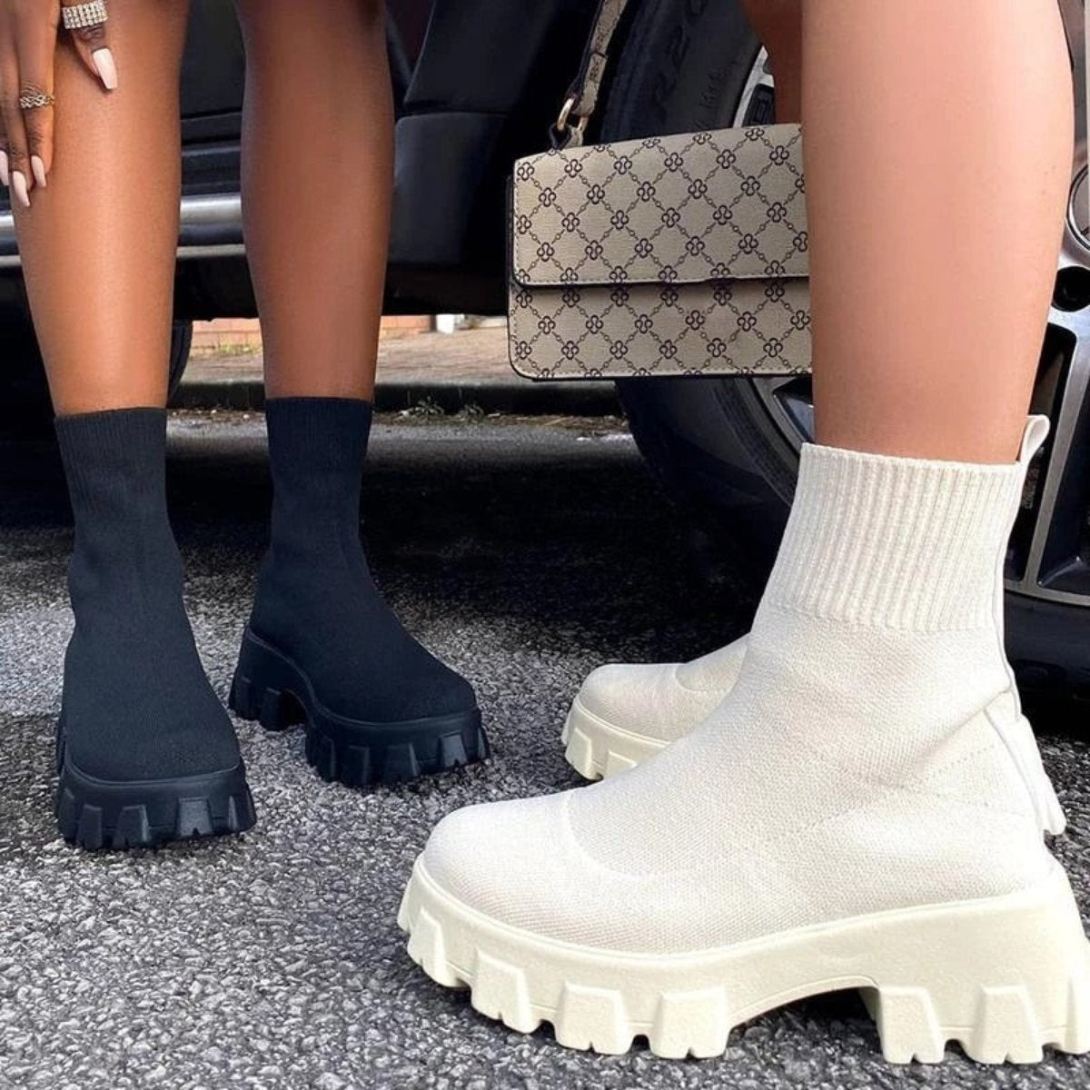 Liselotte | Stretchy Sock Laarzen met Chunky Zool