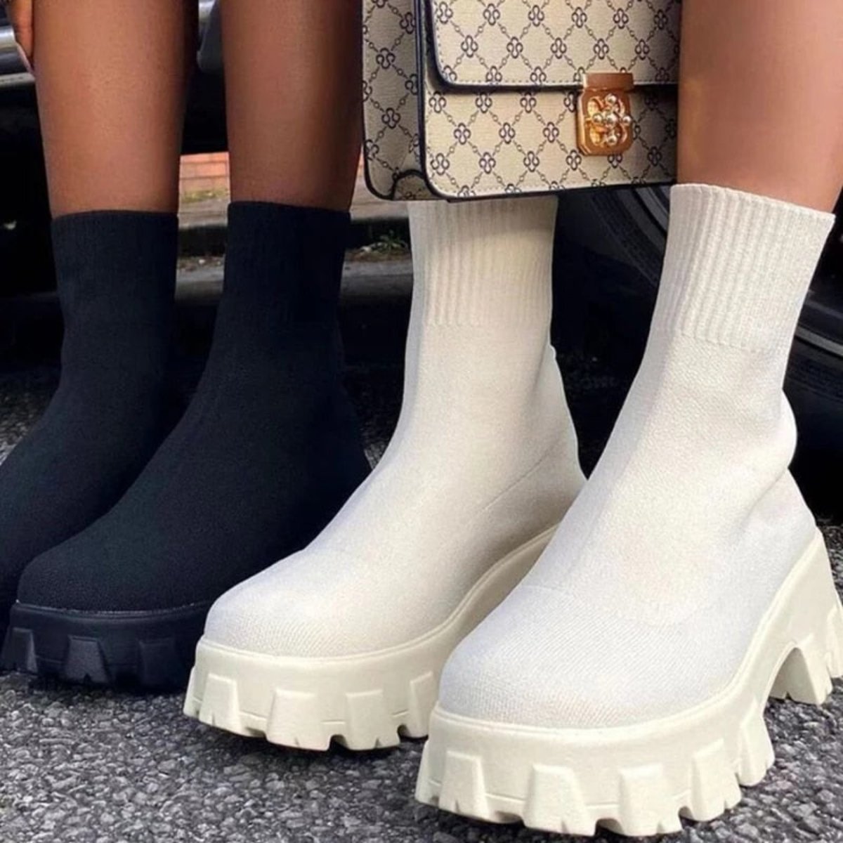 Liselotte | Stretchy Sock Laarzen met Chunky Zool