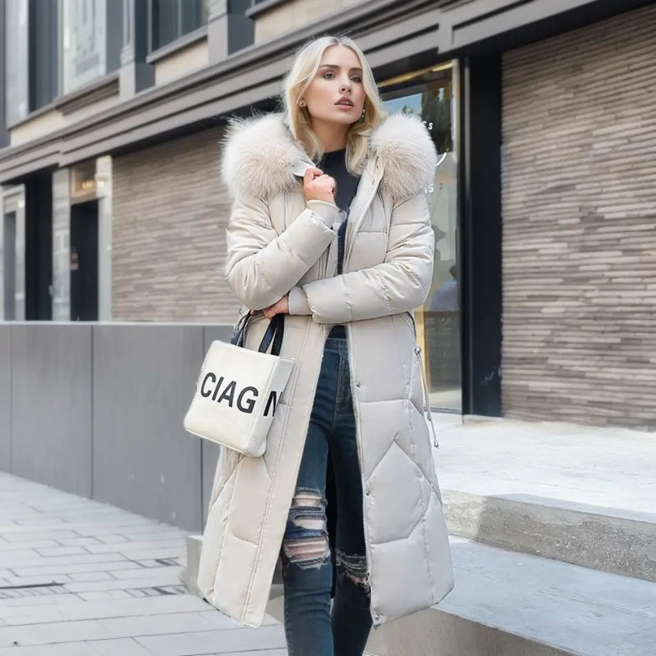 Beate - Gewatteerde Lange Puffer Jas voor Dames