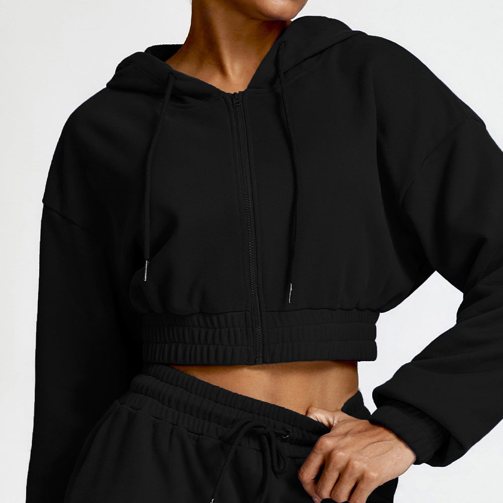 Vesper | Gezipte Cropped Hoodie & Joggingbroek Set