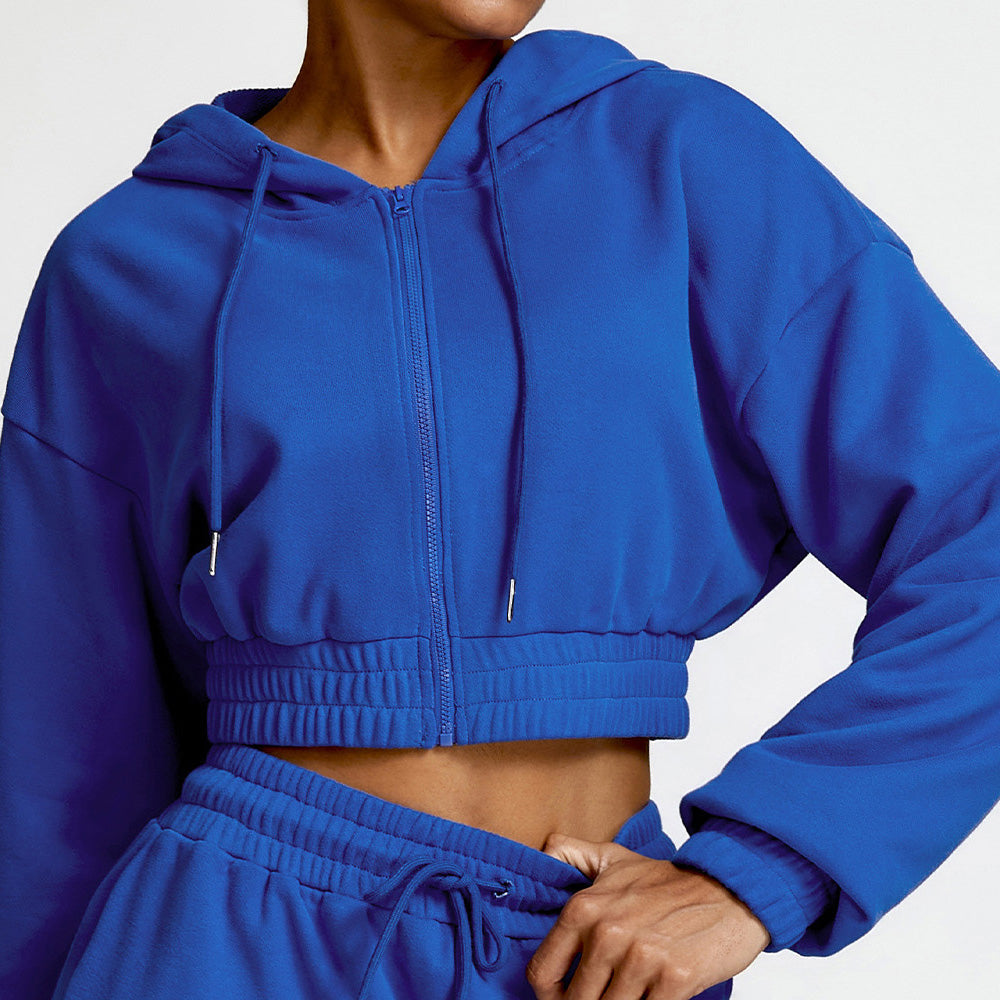 Vesper | Gezipte Cropped Hoodie & Joggingbroek Set