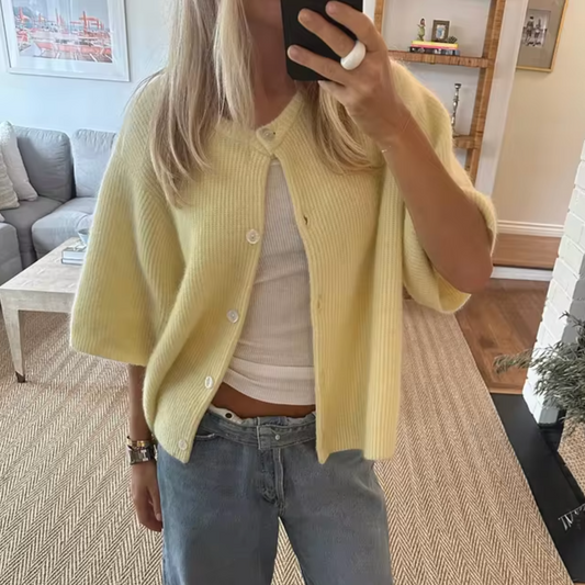 Jessica | Stijlvolle Gebreide Cardigan met Korte Mouwen