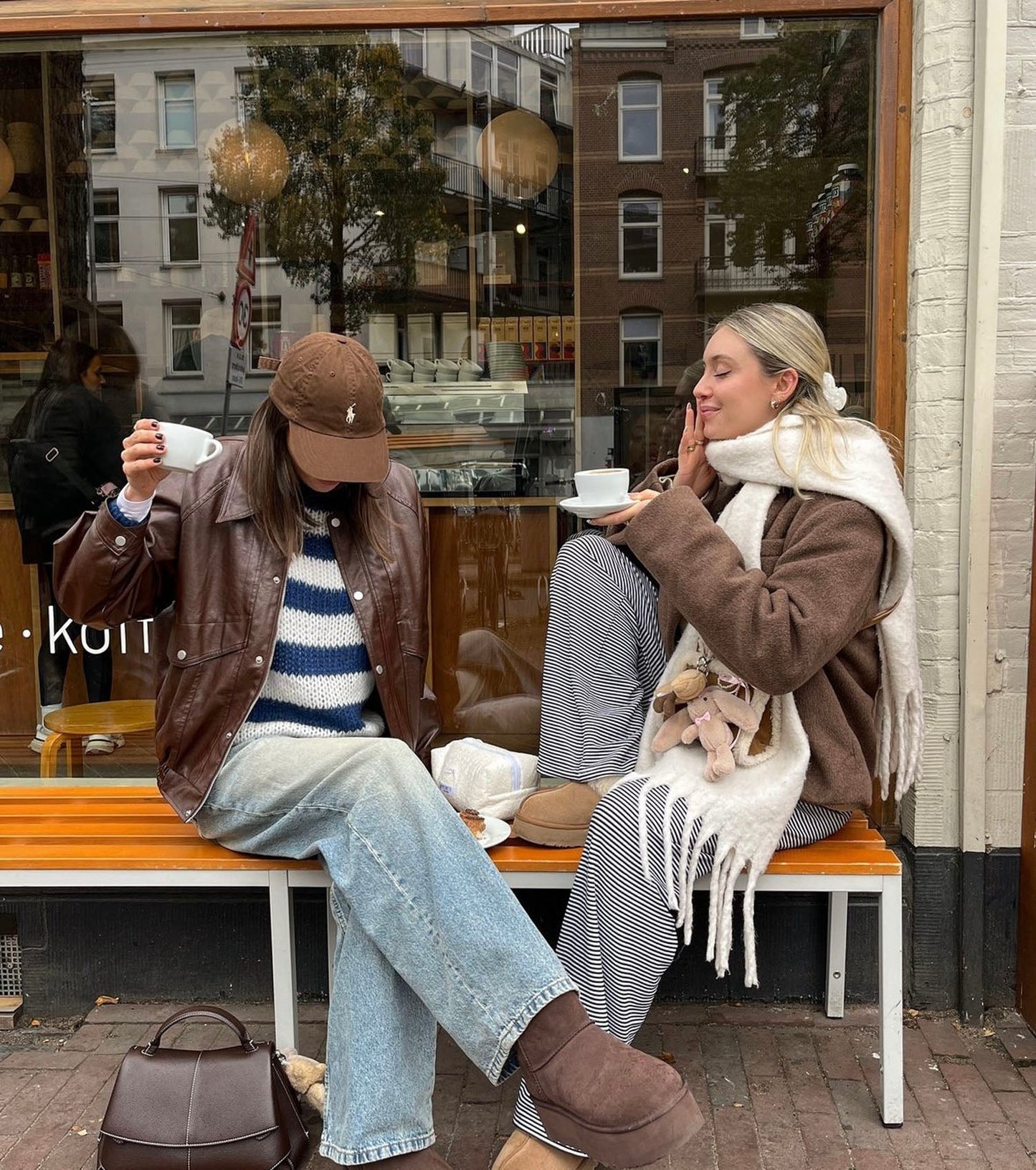 Xophia | Oversized Gebreide Trui met Strepen - Mohair Blend