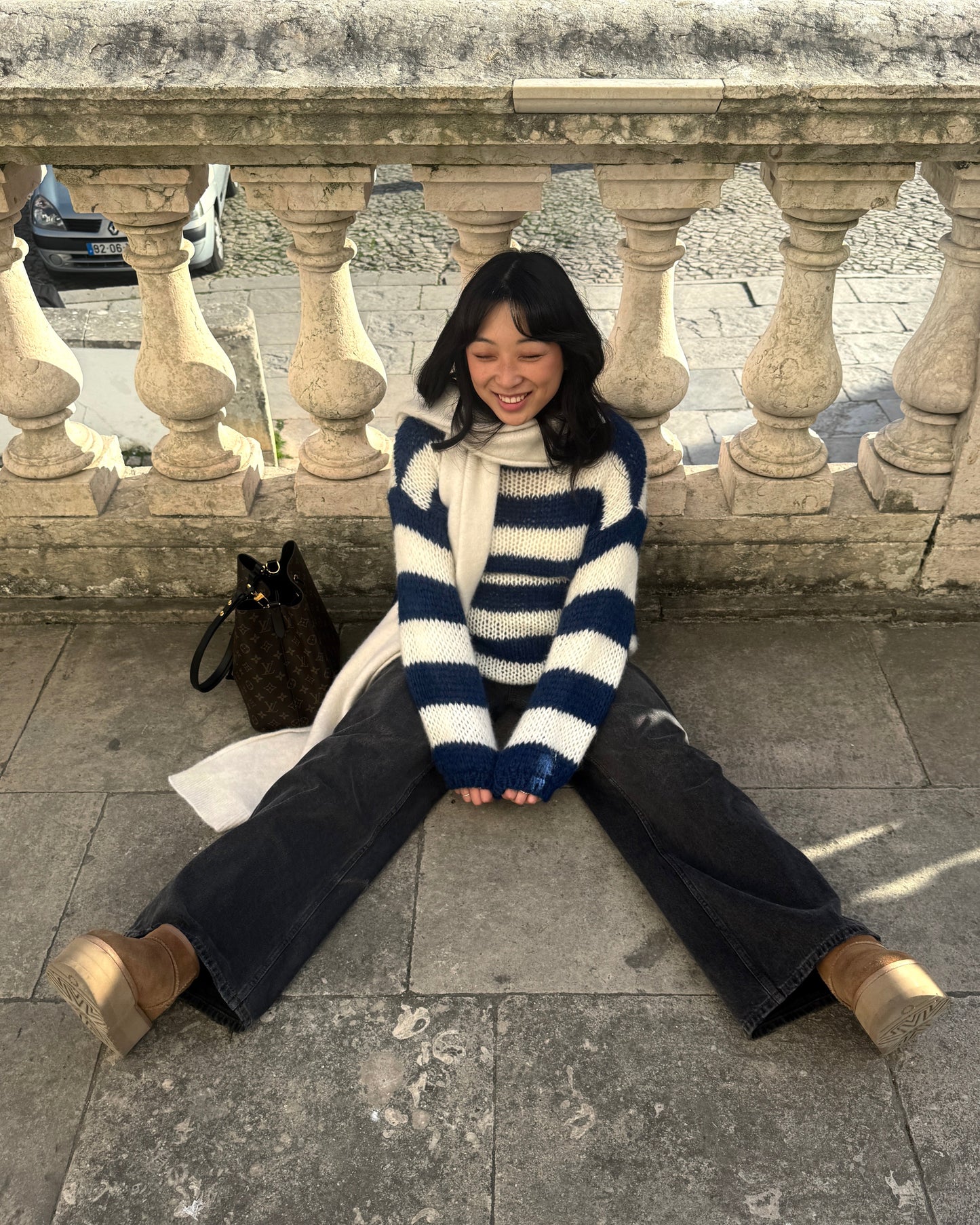 Xophia | Oversized Gebreide Trui met Strepen - Mohair Blend