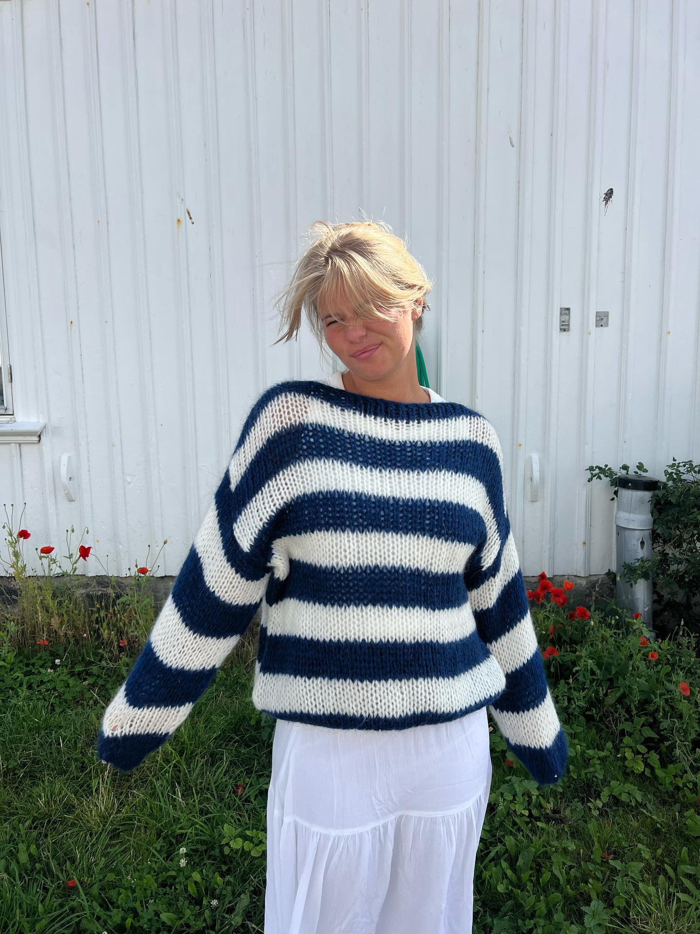 Xophia | Oversized Gebreide Trui met Strepen - Mohair Blend