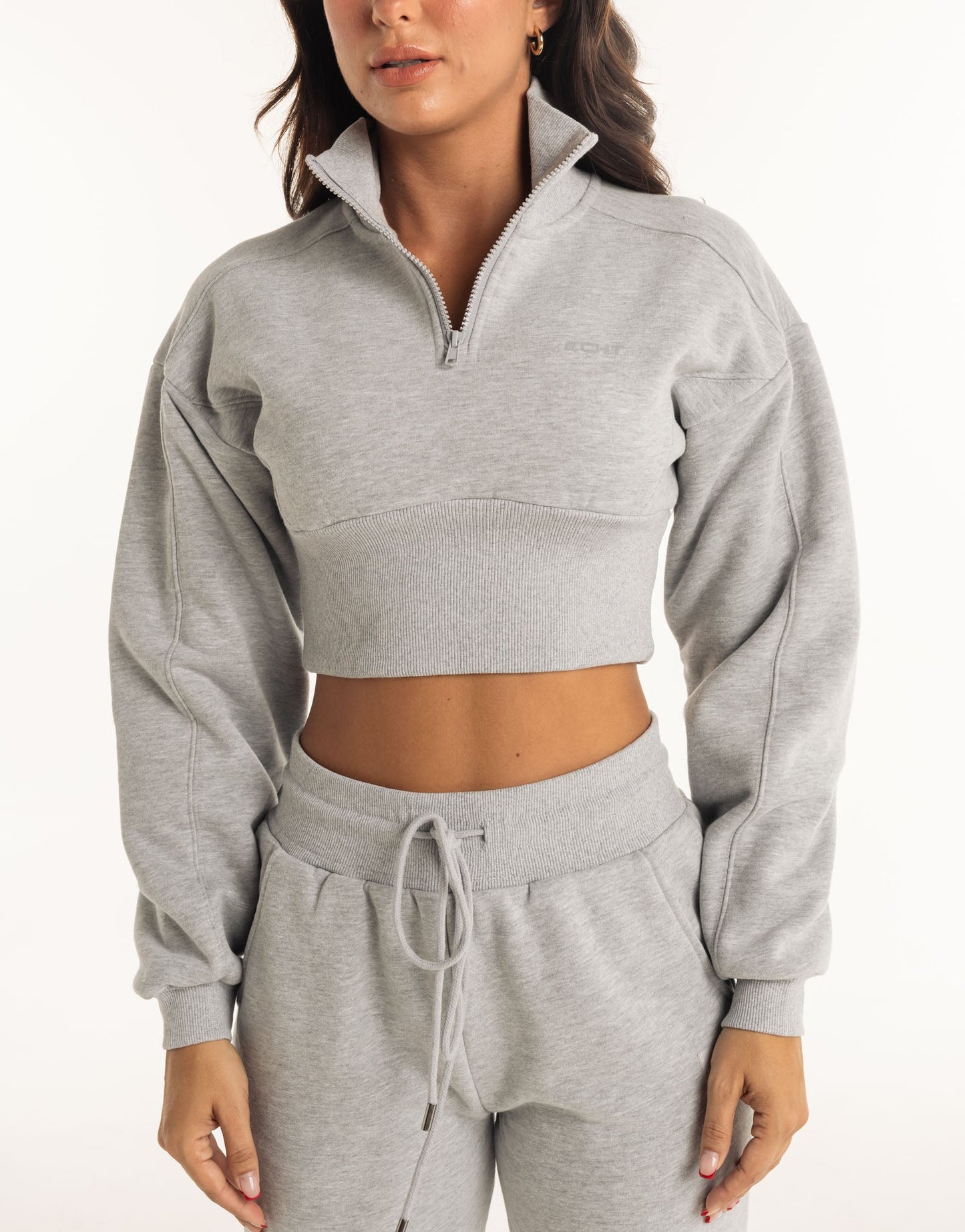Valentina | Revere 1/4 Zip Sweater Katoenmix - Heather Grey