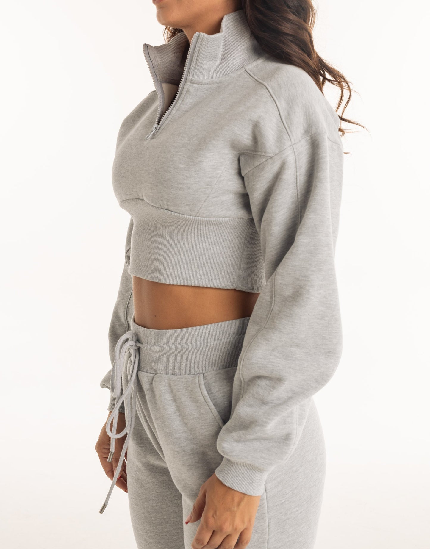 Valentina | Revere 1/4 Zip Sweater Katoenmix - Heather Grey