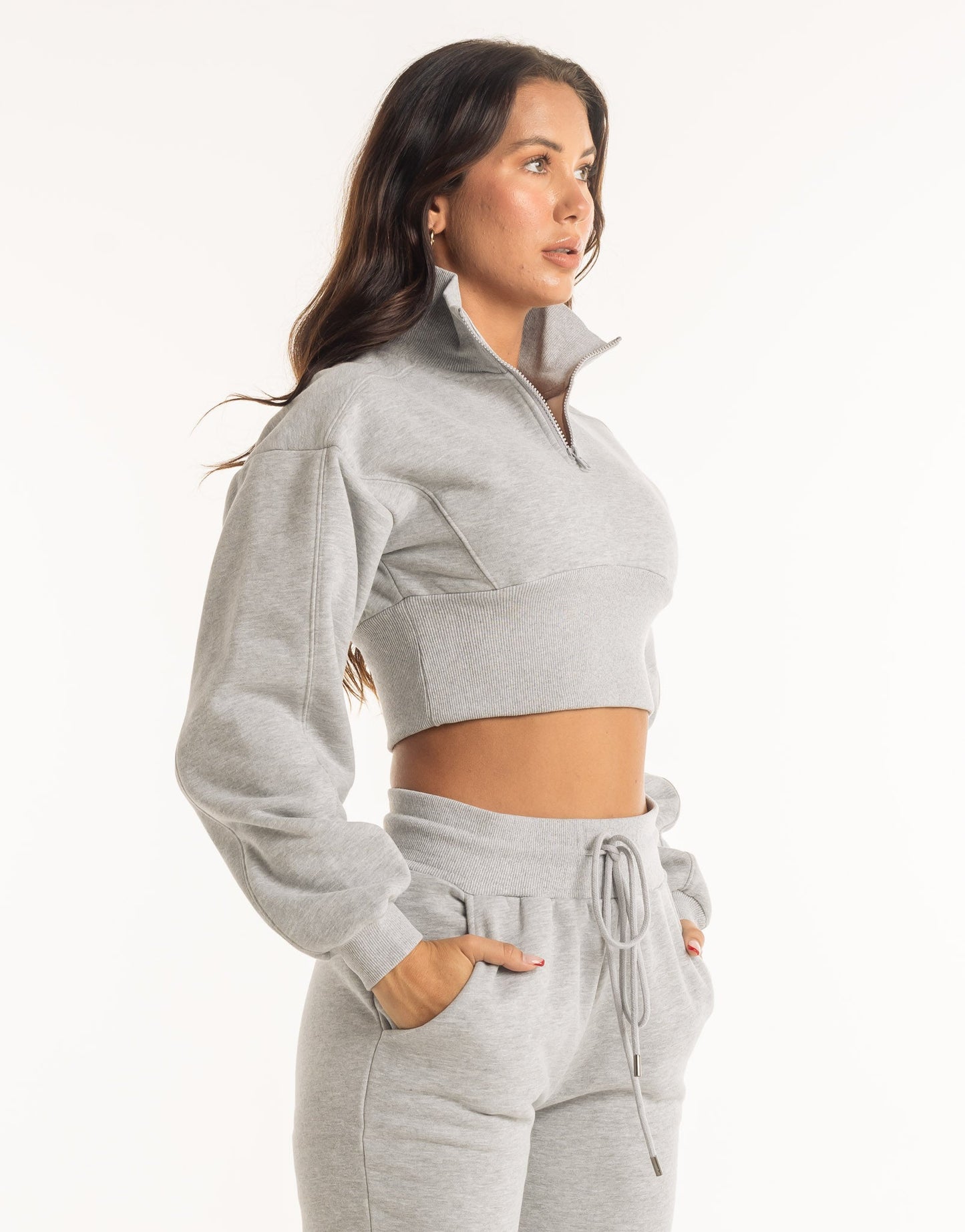 Valentina | Revere 1/4 Zip Sweater Katoenmix - Heather Grey