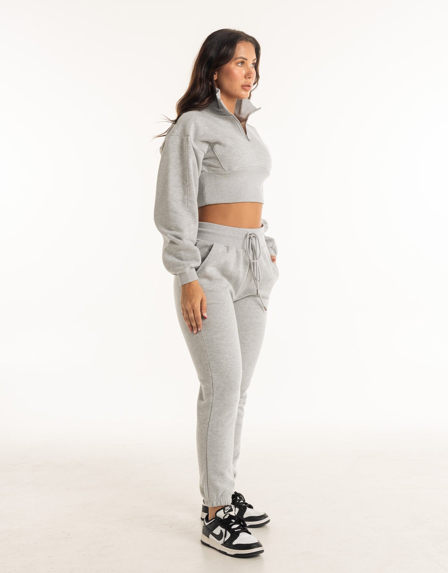 Valentina | Revere 1/4 Zip Sweater Katoenmix - Heather Grey