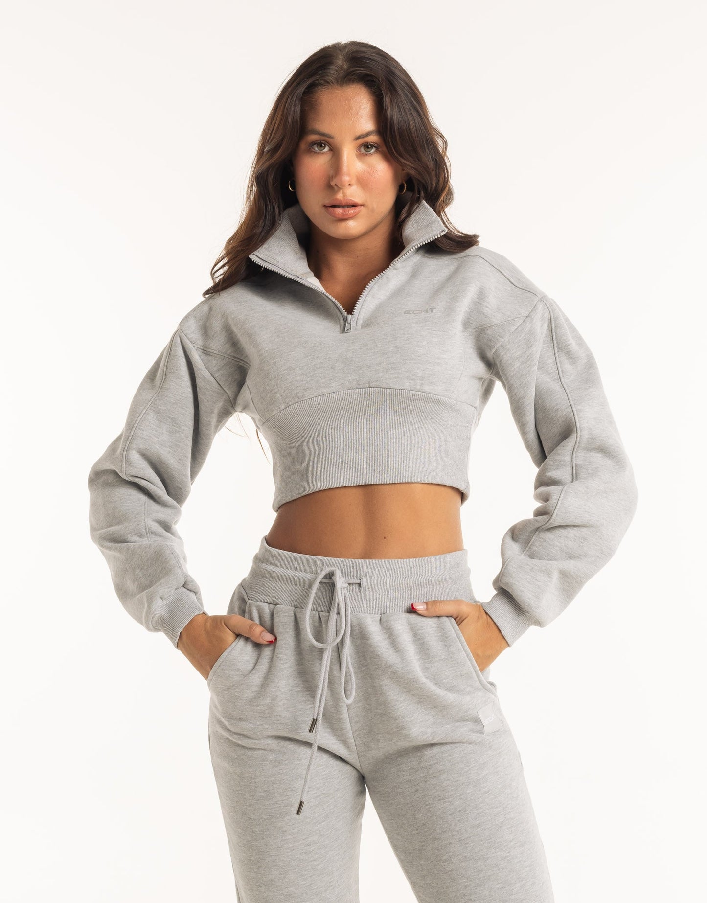 Valentina | Revere 1/4 Zip Sweater Katoenmix - Heather Grey