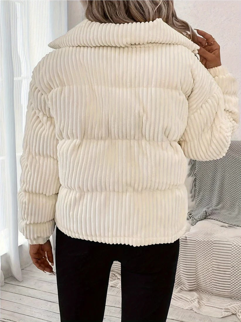 Samantha - Oversized gewatteerd pufferjack met rits aan de voorkant