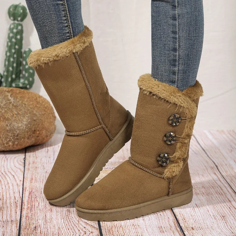 Kaylen | Elegante Suède Winter Biker Bikerlaarzen Dames
