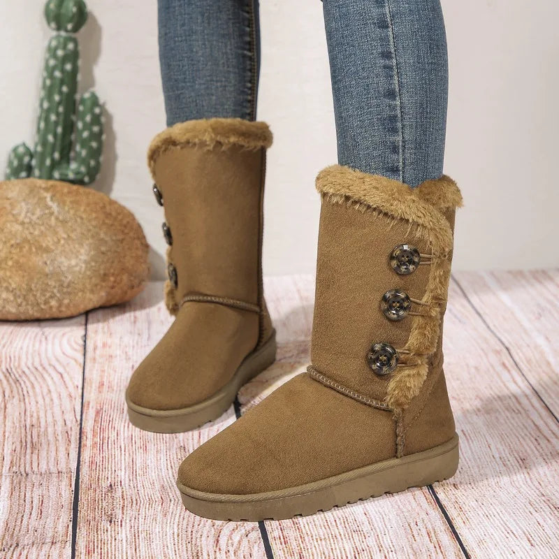 Kaylen | Elegante Suède Winter Biker Bikerlaarzen Dames