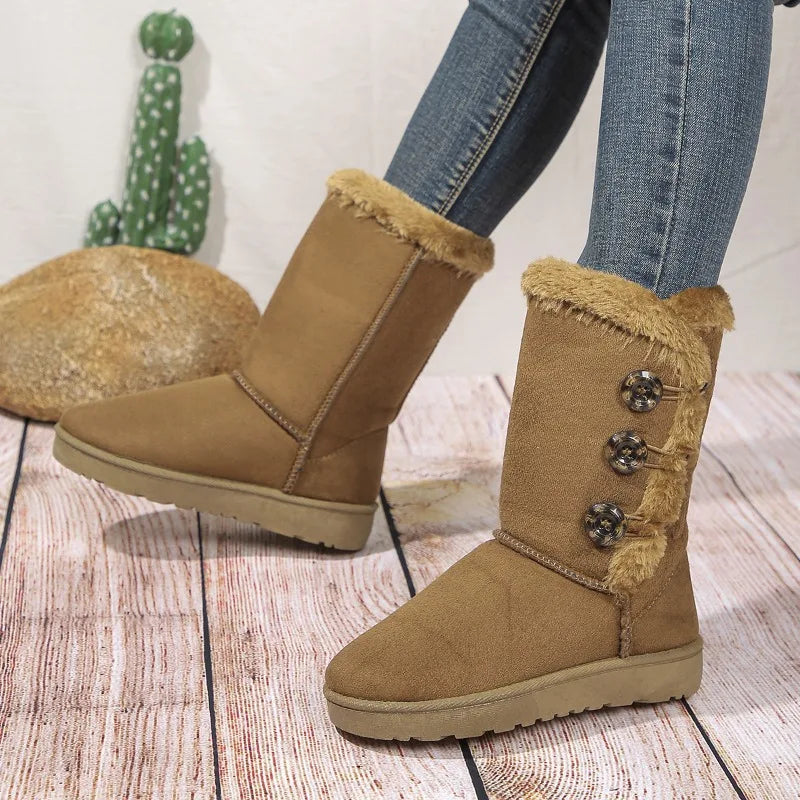 Kaylen | Elegante Suède Winter Biker Bikerlaarzen Dames
