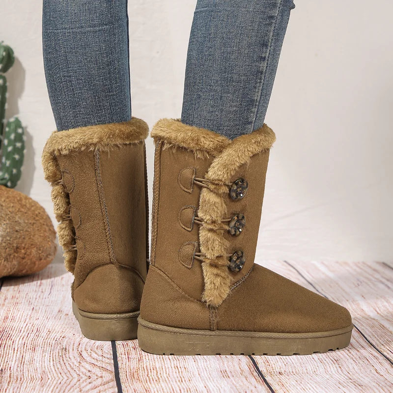 Kaylen | Elegante Suède Winter Biker Bikerlaarzen Dames