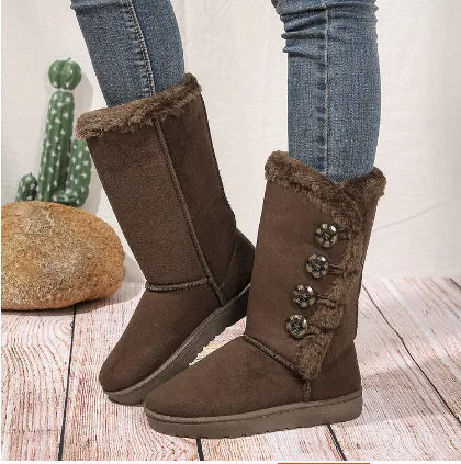 Kaylen | Elegante Suède Winter Biker Bikerlaarzen Dames